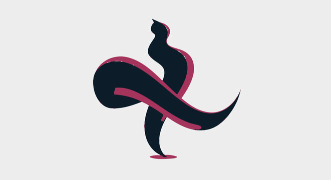 Pink and black swan silhouette logo.