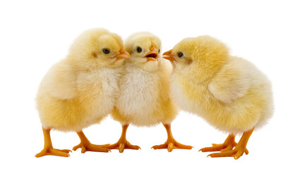 Fluffy Yellow Baby Chicks Huddling Together in a Group © Maros