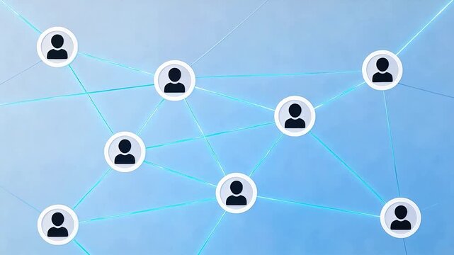 Network of connected user icons