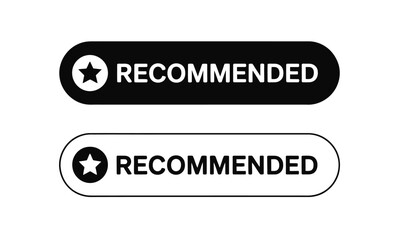 Fototapeta premium Recommended stamp vector icons for quality assurance and approval