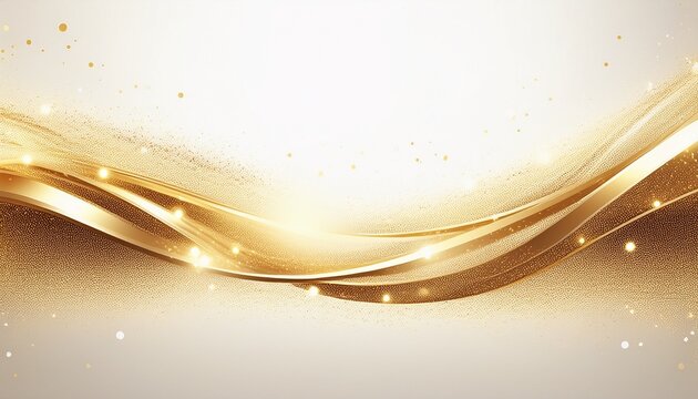 a glowing golden line with shimmering dust on a white background