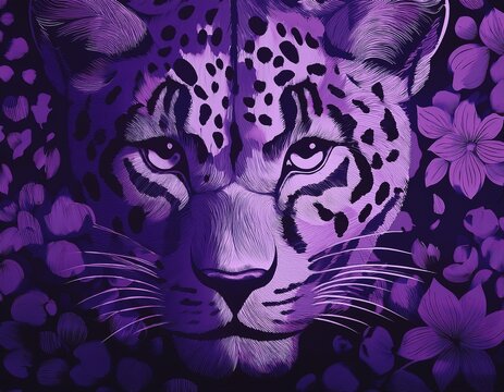 beautiful purple animal print leopard background wallpaper