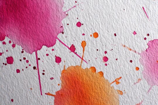 Careless watercolor splashes and drips on rough cold-pressed paper.