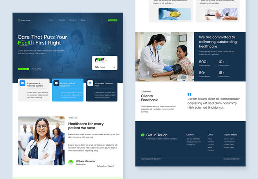 Modern Medical Landing Page Design Layout