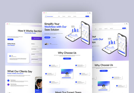 Clean SaaS Website UI Design