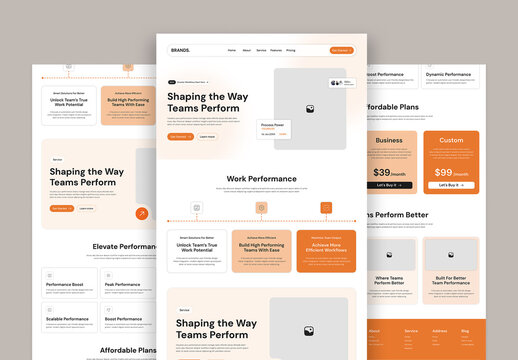 Wireframe Landing Page UX Layout