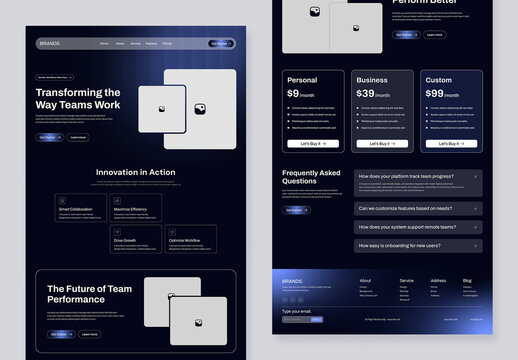 Wireframe Website Landing Page Template