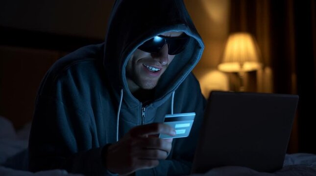 A hacker stole a credit card, got illegal access to bank account and is about to withdraw all the money