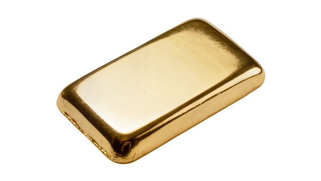 Shiny golden rectangular bullion bar with subtle surface texture
