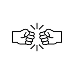 Obraz premium Fist bump icon isolated on white background in stroke line style