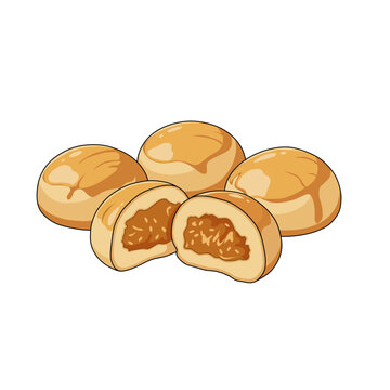 Nastar Pineapple Tart Cookies Set Indonesian Dessert Vector Illustration