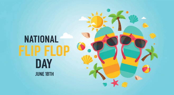 National Flip Flop Day, flip flops, summer, sunglasses, beach, sandals, June 18th
