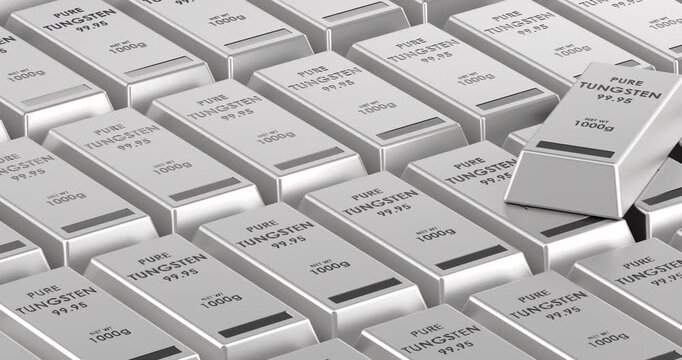 Tungsten ingot background animation seamlessly loopable. 3D rendering