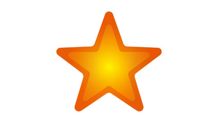 Fototapeta premium Glowing orange five-pointed star with yellow gradient