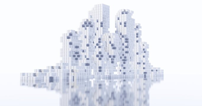 Architecture background white city buildings models 3d render