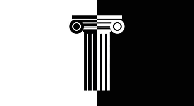 Simple black and white column icon.
