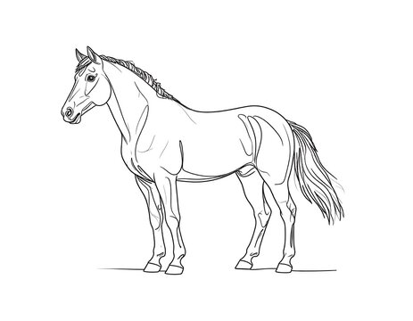 Outline drawing of a horse