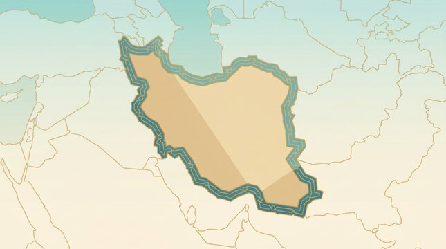 Minimalist map of the Middle East region