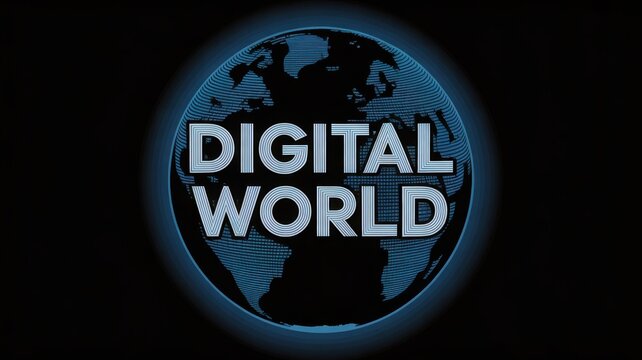 Digital Globe Concept with Typography in Futuristic Style