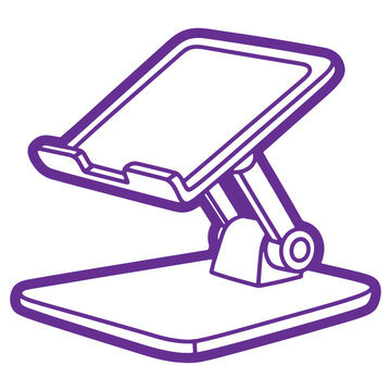 Purple Tablet Stand Holder with Adjustable Arm on Desk for Mobile Devices