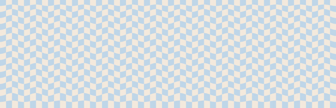 Groovy seamless background with a retro checkerboard design. Abstract pattern.