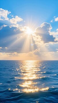Sunrise over sparkling ocean