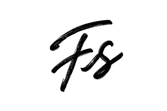 Minimalist black brushstroke fs logo on white background