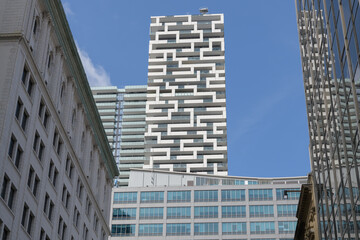 Naklejka premium looking north on Toronto St to Yonge + Rich Condominium (at 25 Richmond St E), Toronto