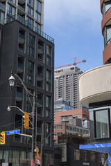 Obraz premium looking north from Front St E and Sherbourne St, Toronto