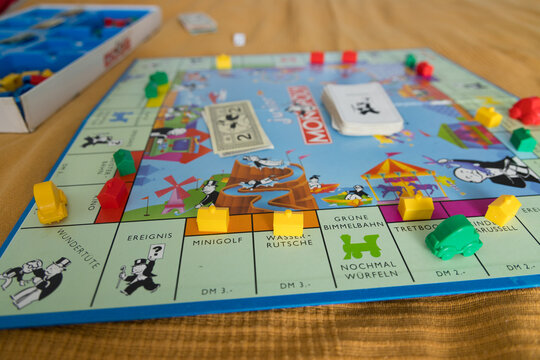 Board game Monopoly ready for family playtime