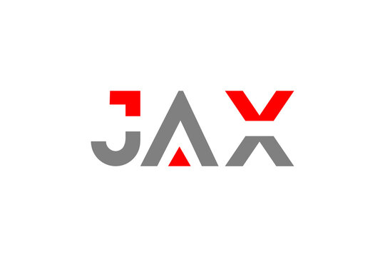 Modern JAX  Logo: Minimalist Red and Grey Geometric Typographic Branding Icon for Tech Business