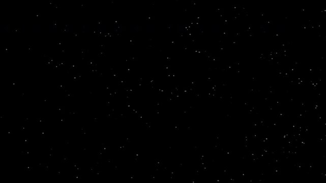 Dust particles blowing left to right in wind on black background. Elegant, minimalist motion for cinematic overlays.