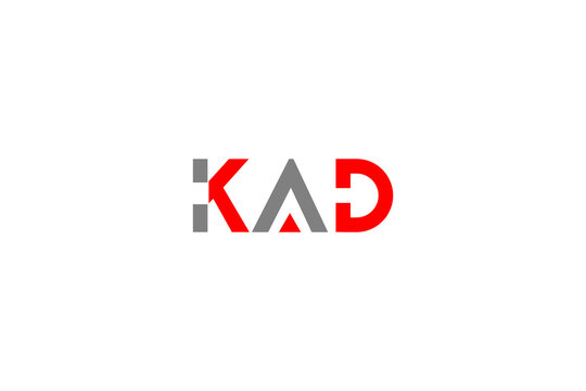 KAD Letter Initial Logo Design Vector Illustration: Professional Red and Grey Minimalist Typography
