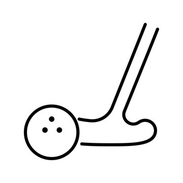 Golf putter icon. Sports and golf line symbol. Black and white.