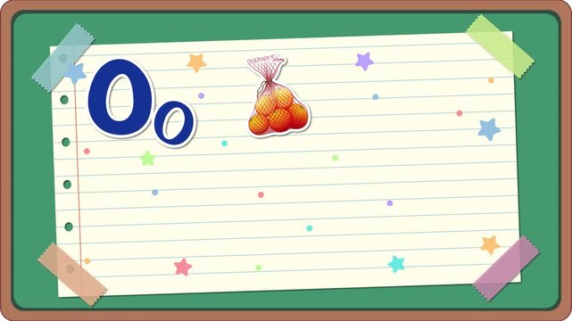 Alphabet learning video for letter O with oranges octopus owl and orangutan.