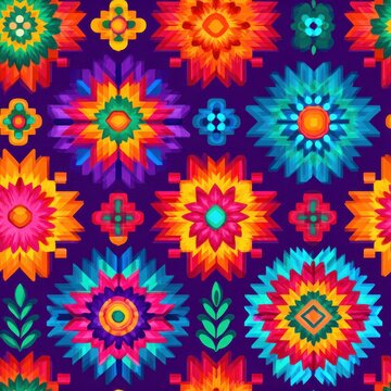 Cultural Heritage And Textile Design Pattern With Geometric Shapes And Vibrant Colors Folk Art Inspired Background For Fashion Crafts And Interior Design Projects, craftsmanship