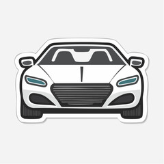 Obraz premium Modern White Sports Car Illustration