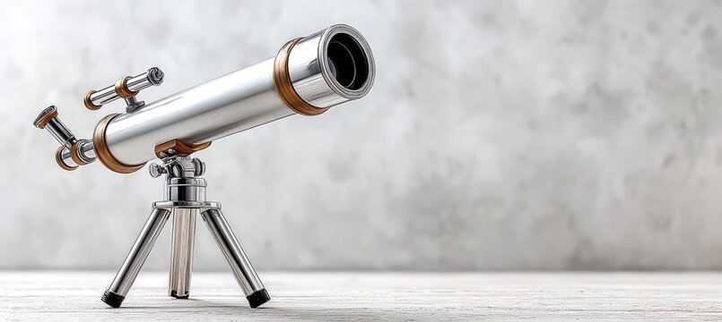 Future Vision And Business Strategy, Telescope Symbolizing Foresight, Exploration, And Discovery For New Opportunities