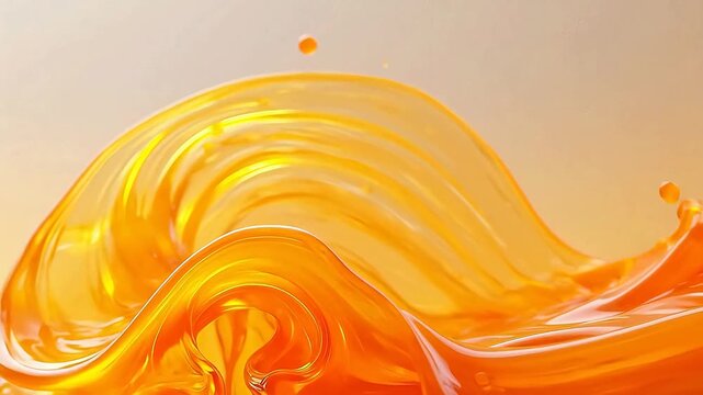 Orange liquid splashing dynamically