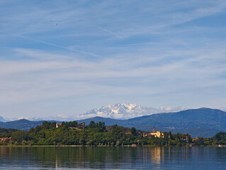 View at lake of Varese and the alps on Italy © fotoember