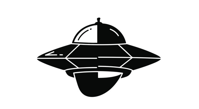 Futuristic flying saucer exploring the unknown in the galaxy