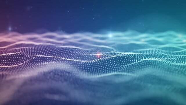 Futuristic Data Wave Landscape &ndash; Big Data Visualization for AI Analytics, Cloud Computing, and Business Intelligence