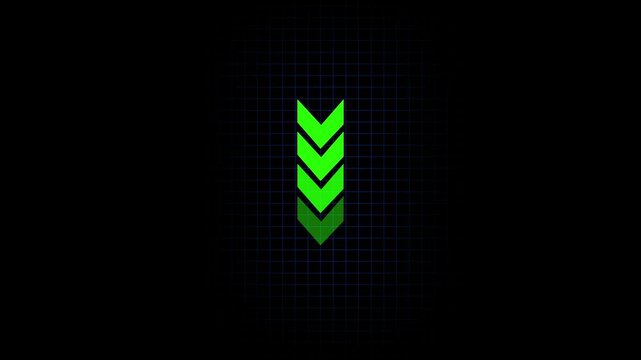 Animated arrows for the overlay video layer swipe down animation.