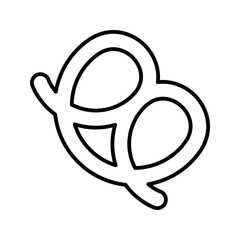 Naklejka premium Bagel pastry icon. Food and bakery line symbol. Black and white.