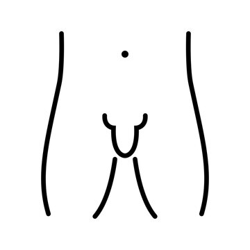 Male genitalia icon. Healthcare and reproductive system line symbol. Black and white.
