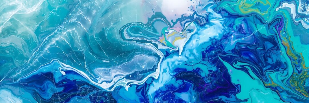 abstract blue background.A captivating abstract liquid marble pattern flows with varying shades of deep and light blue, creating organic wavy textures reminiscent of ocean currents or turbulent waters