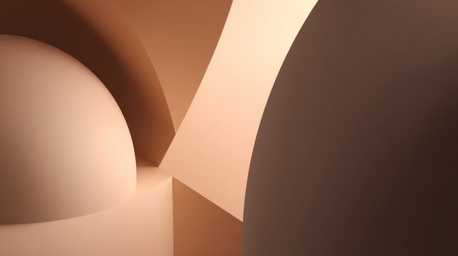 Abstract circular geometry influenced by pi with cream and beige tones in soft gradient composition
