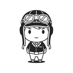 Cartoon character wearing aviator outfit. © Ahmad