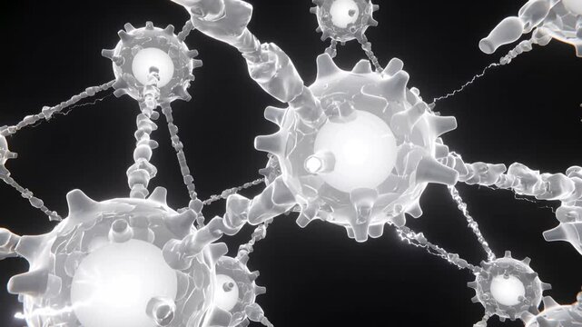 Luminous neural network pulsates with vibrant energy showing the delicate dance of microscopic brain communication and thought pathways