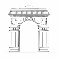Fototapeta premium Line Art Illustration of the India Gate